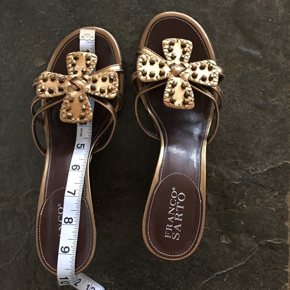 Franco Sarto Open Back Wedge Beaded Sandals - Picture 7 of 8